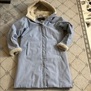 Women's Blue Ski & Snow Jacket with Faux Fur Lining